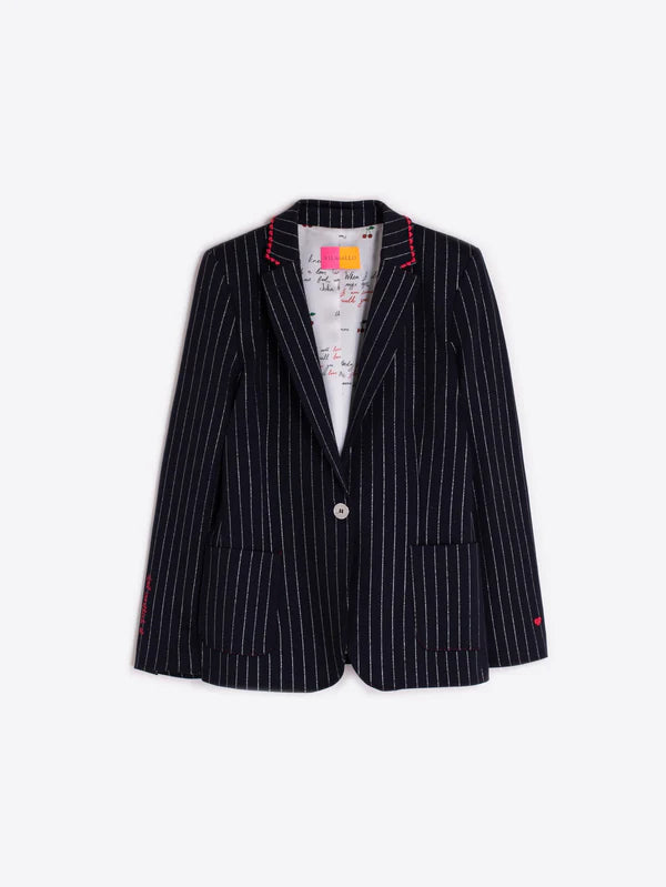 Harlow Blazer in Navy Stripe