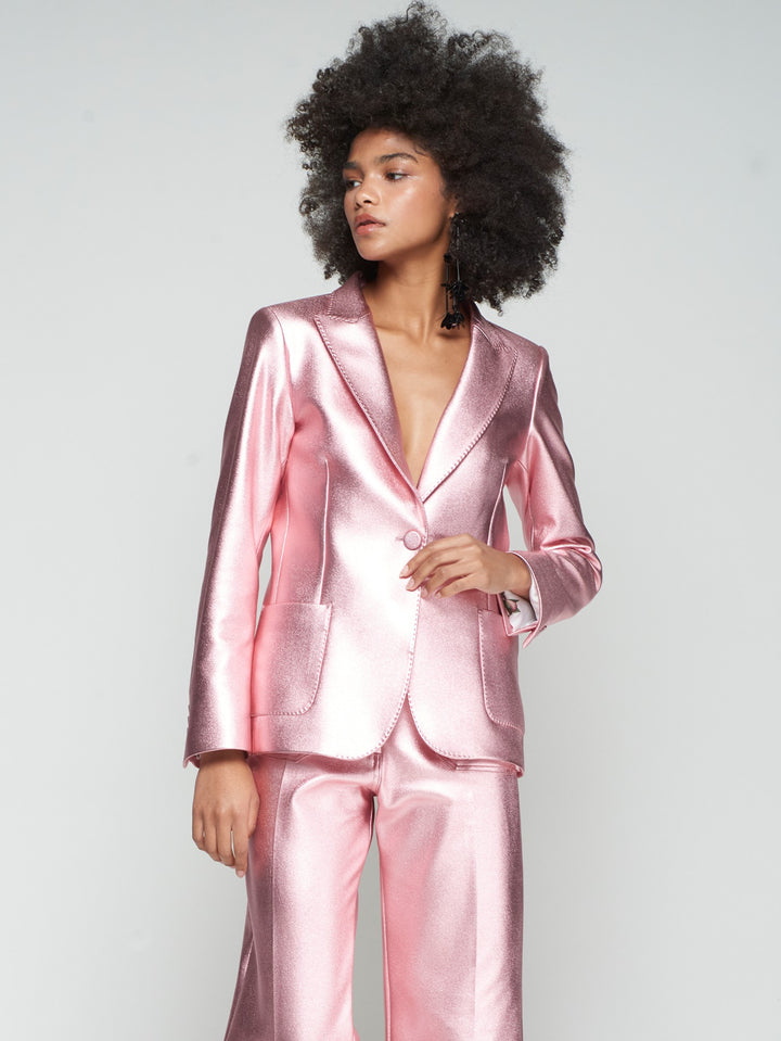Hilary Blazer in Metallic Pink