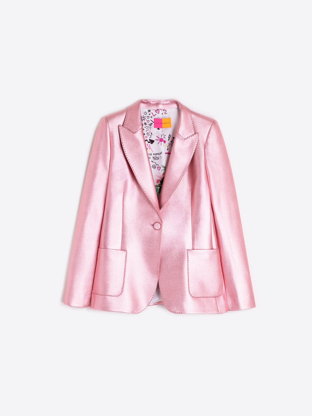 Hilary Blazer in Metallic Pink