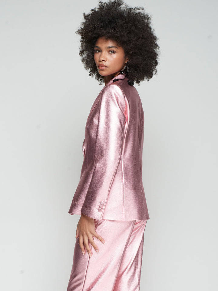 Hilary Blazer in Metallic Pink