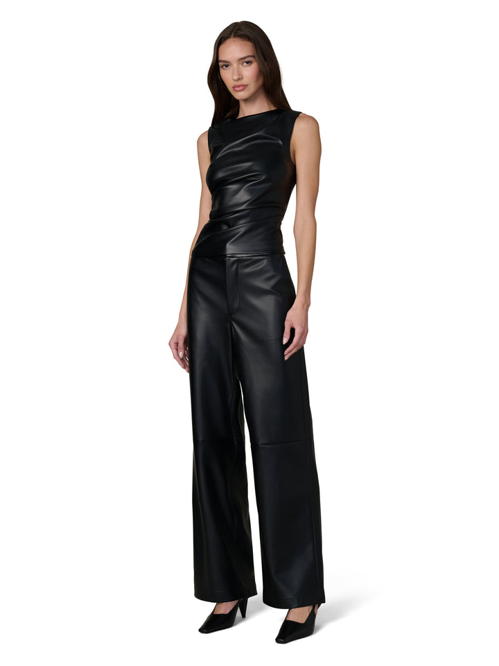 Vegan Leather Trouser in Black