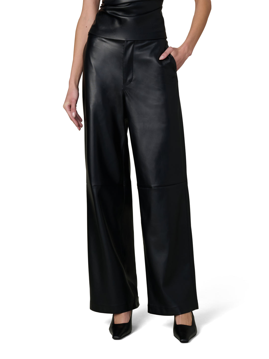 Vegan Leather Trouser in Black