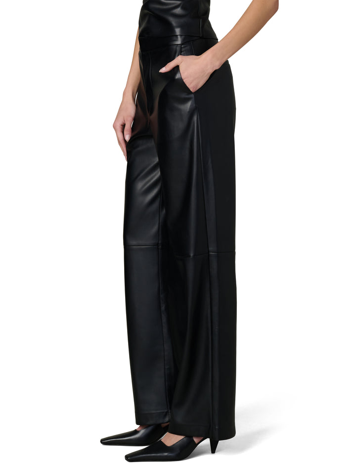 Vegan Leather Trouser in Black