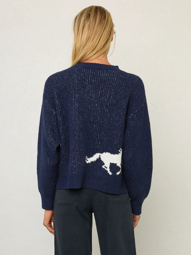 Horse Sweater in Navy/Ivory