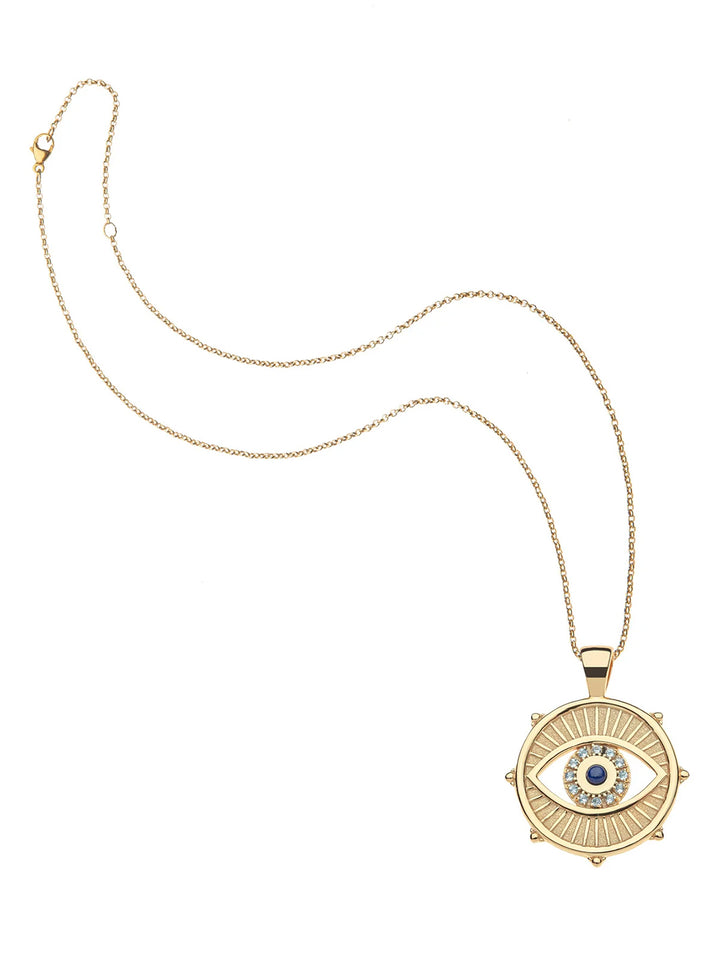 PROTECT With an Open Eye Coin Pendant and Chain in Gold