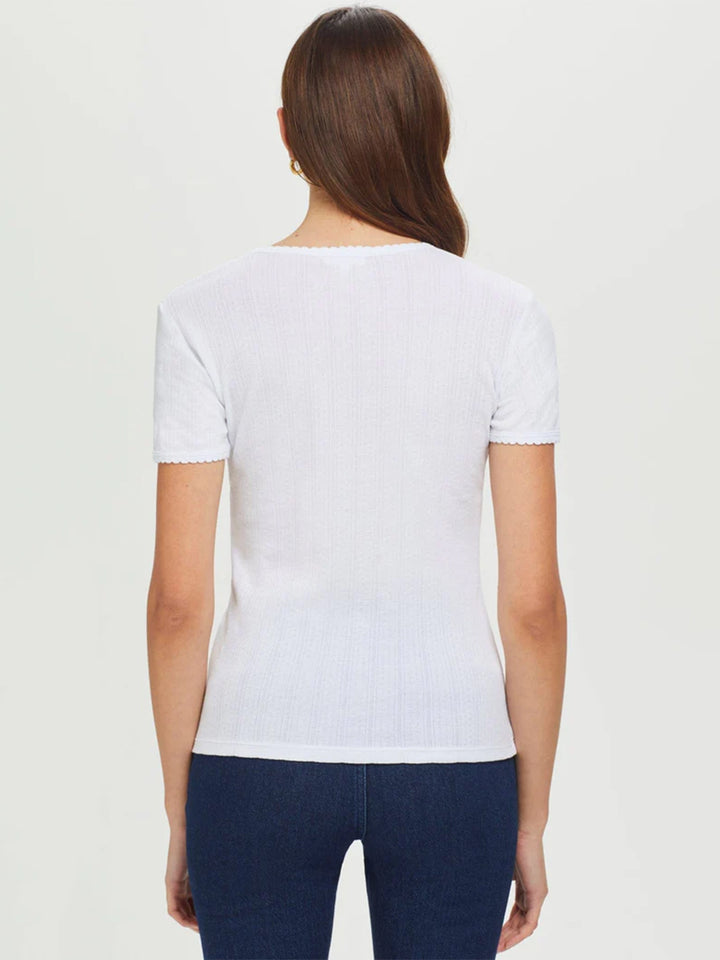 Pointelle Tee in White