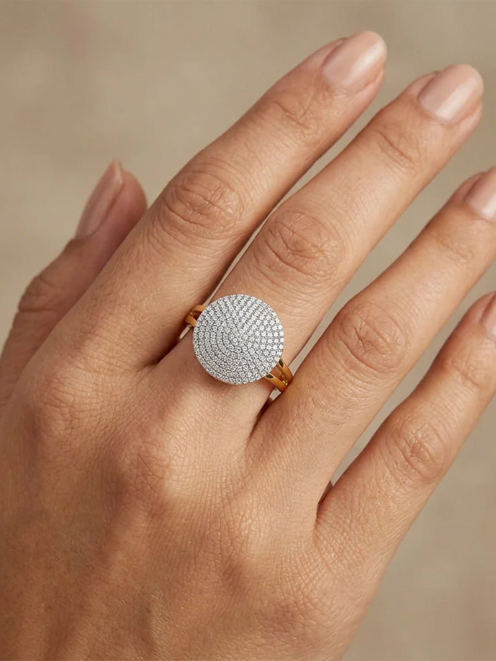Right Round Statement Ring in Gold