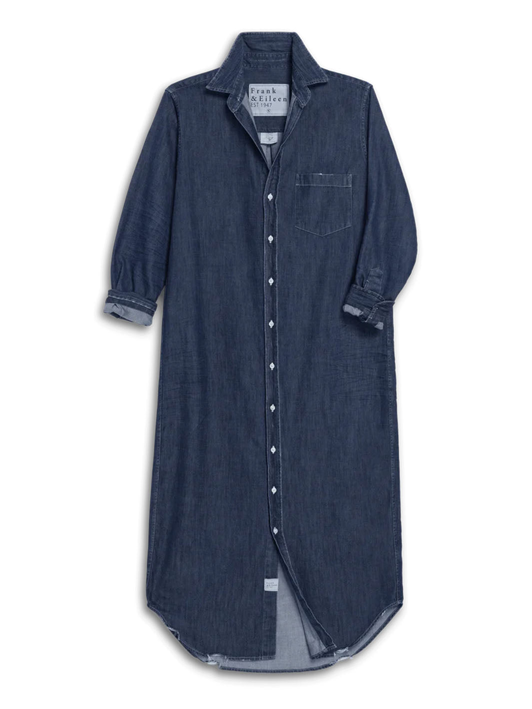 Rory Maxi Shirtdress in Vintage Dark Indigo Wash