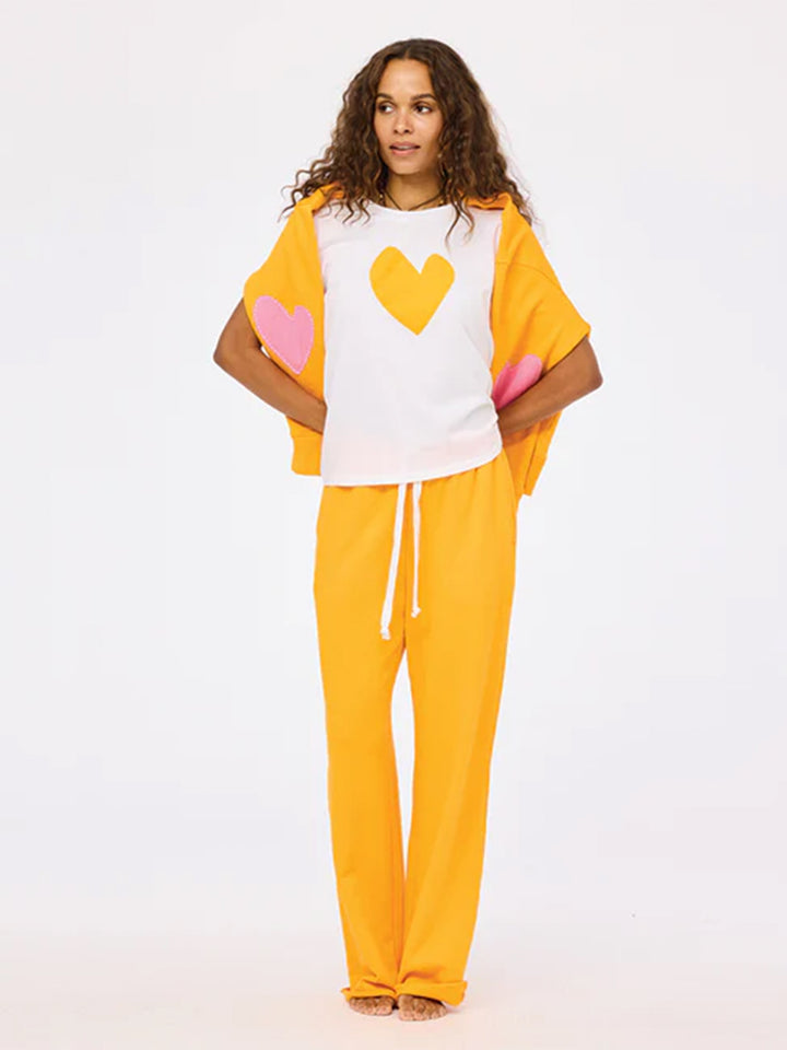 Suke Imperfect Heart Tee in White/Clementine