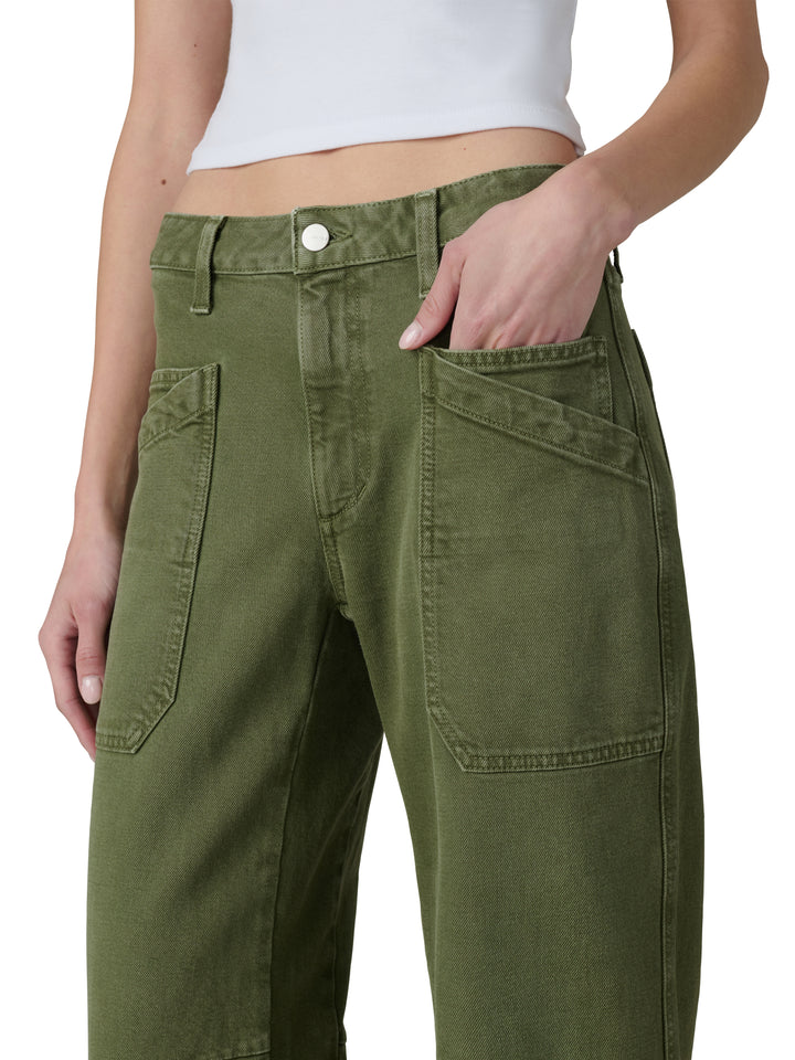Double Pocket Barrel Jeans in Winter Moss