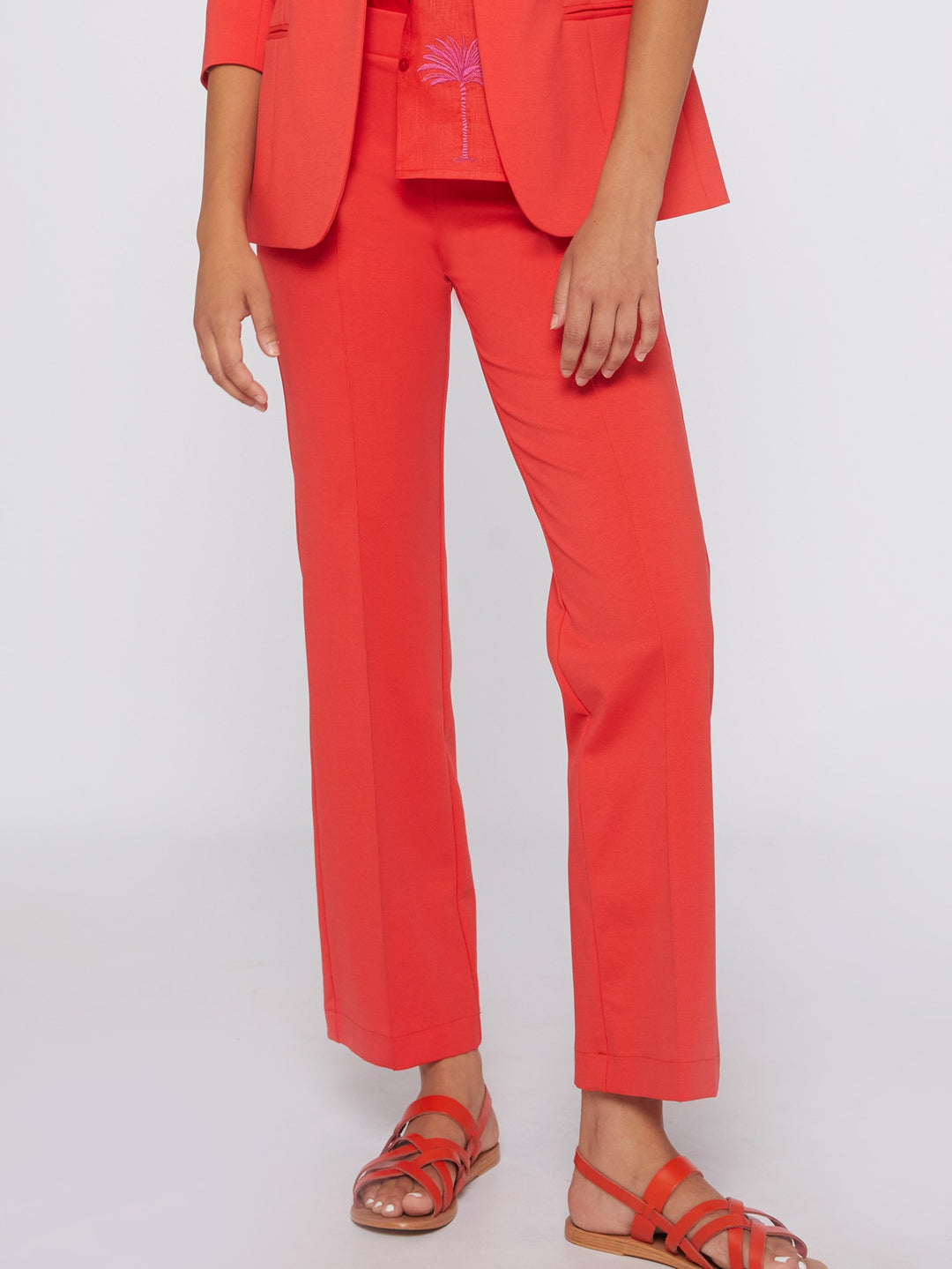 Carla Knit Perfect Fit Trousers in Coral
