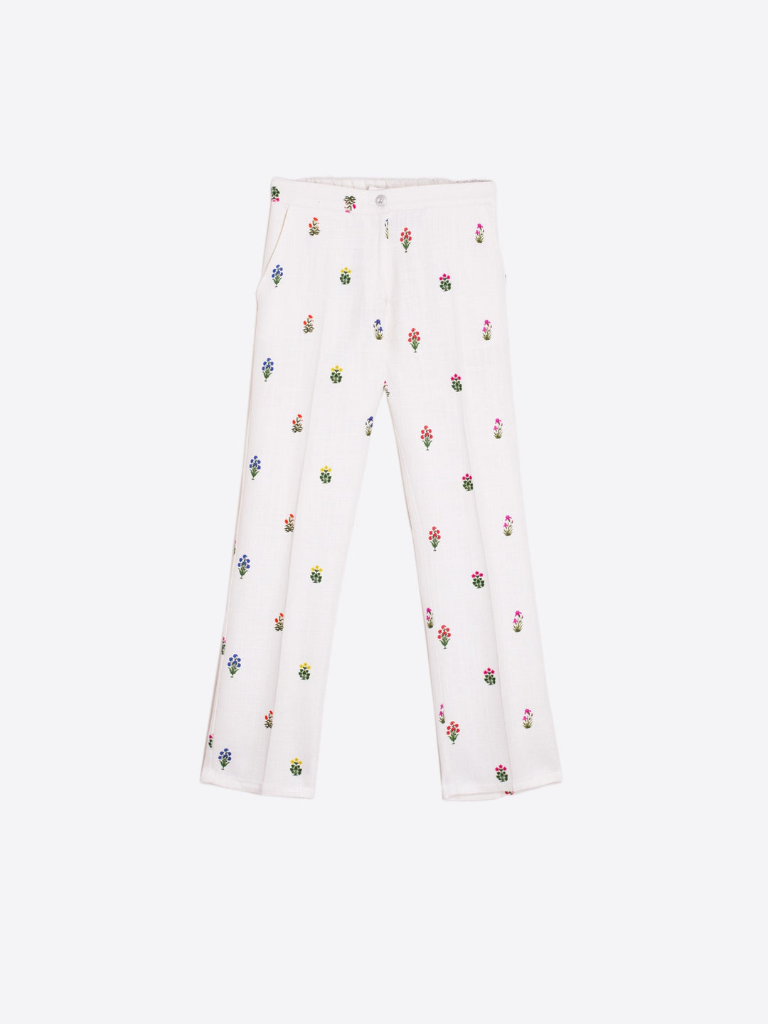 Tiffany Trouser in Blanco Flor Lino
