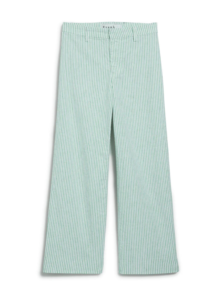 Wexford Wide-Leg Linen Pant in Lime Stripe