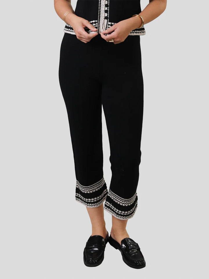 Winona Crochet Edge Pants in Black