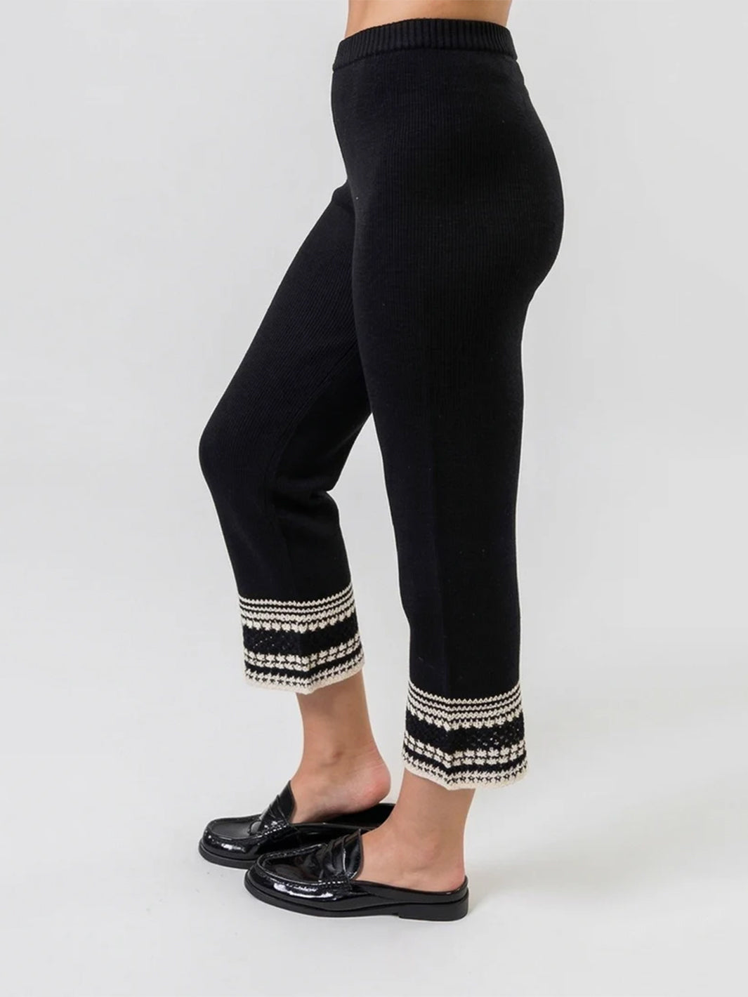 Winona Crochet Edge Pants in Black
