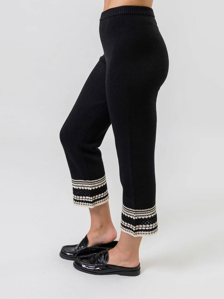 Winona Crochet Edge Pants in Black