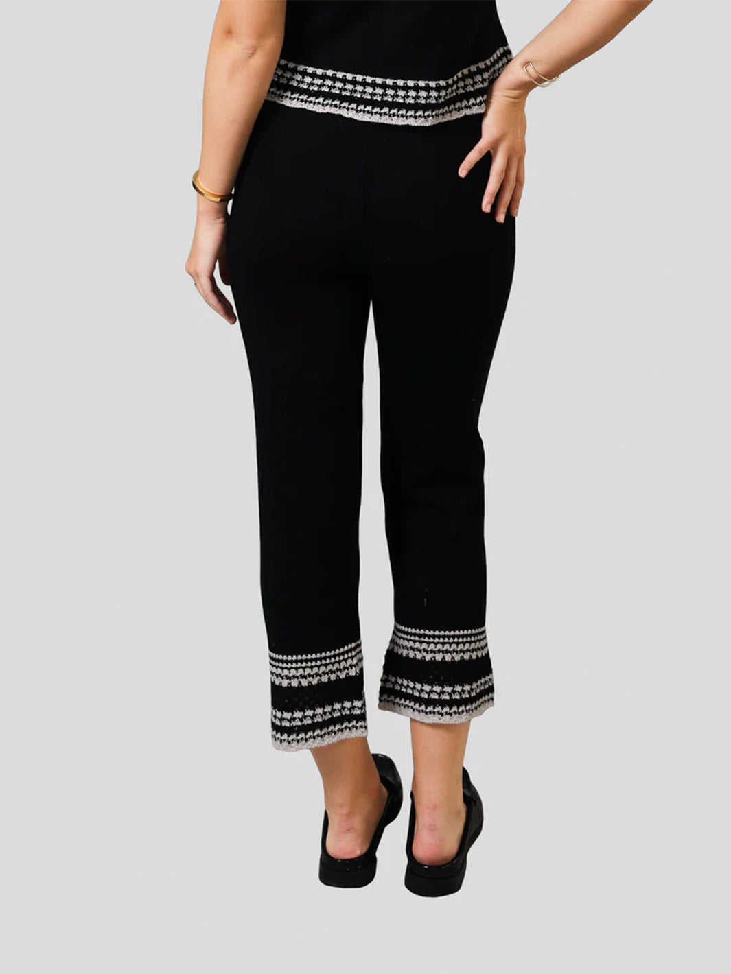 Winona Crochet Edge Pants in Black