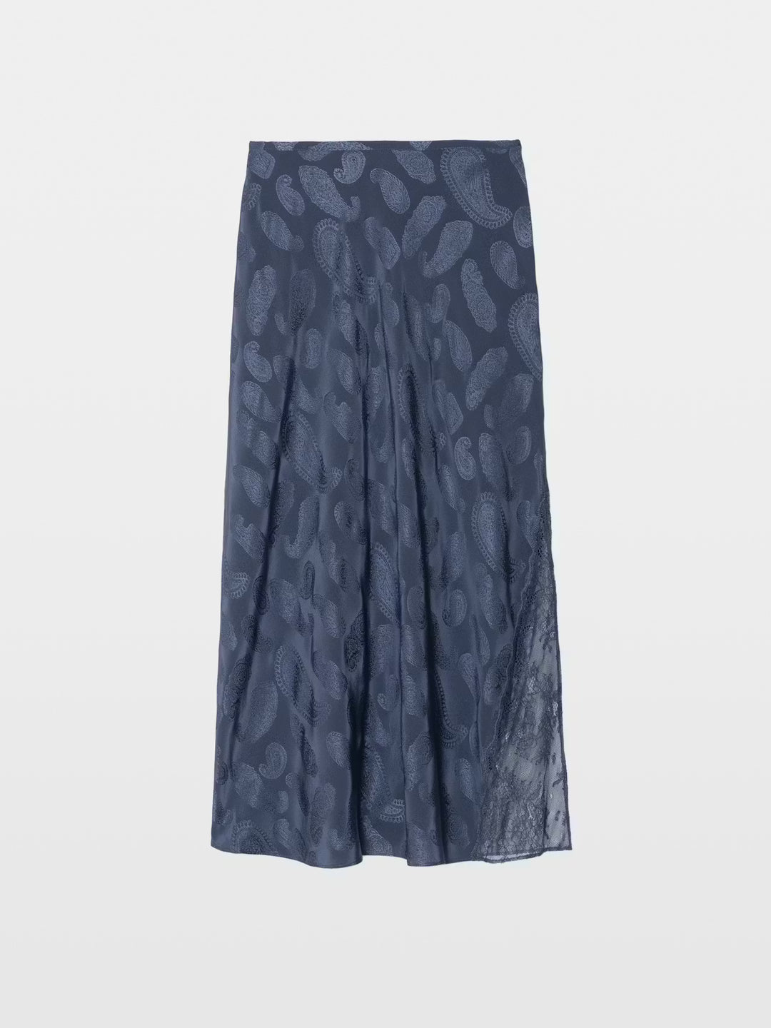 Jayla Paisley Midi Skirt w/Lace in Storm