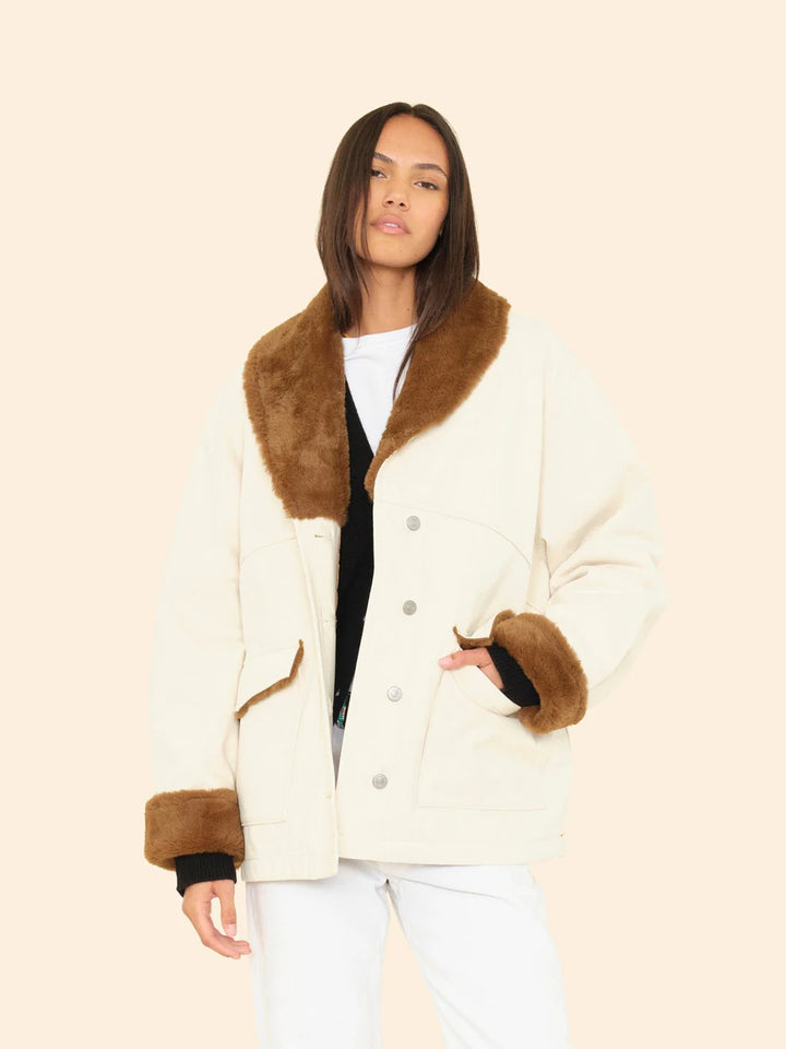 Edwin Denim Jacket in Vintage White