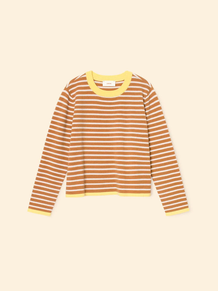 Maxwell Sweater in Camel Stripe