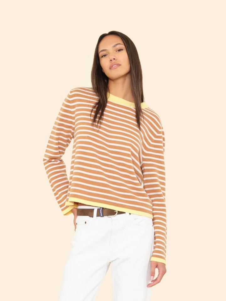 Maxwell Sweater in Camel Stripe