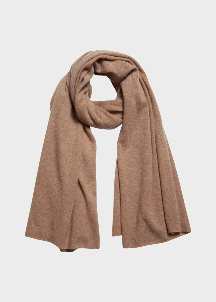 Cashmere Travel Wrap in Camel Heather